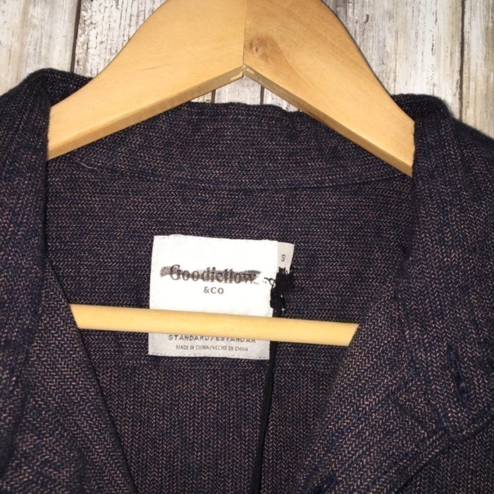 NWT GoodFellow Navy Speckled Button Down - Picture 5 of 5